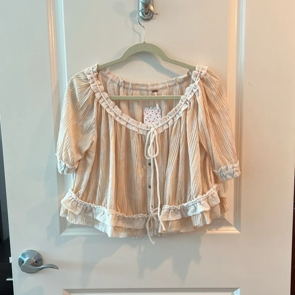 FREE PEOPLE PERFECT DAY NEUTRAL COMBO BOHO TOP